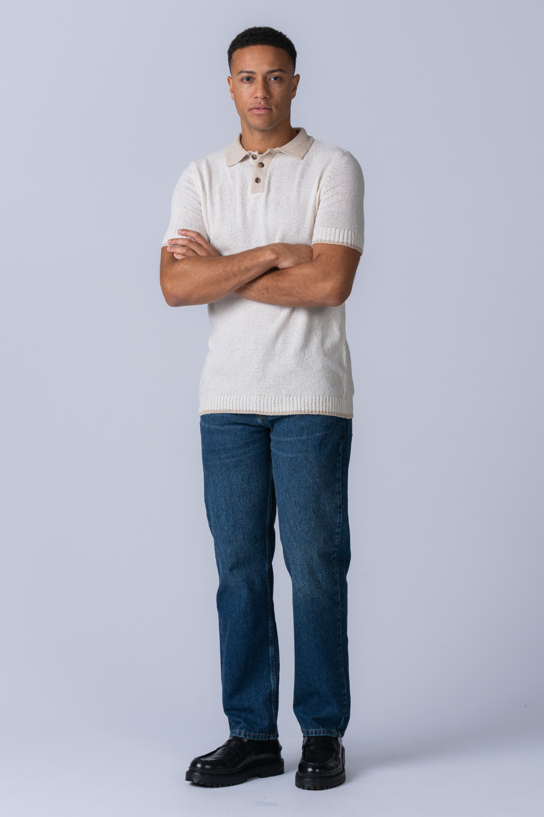 Strikket Polo - Ecru